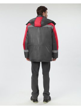 Куртка зимняя Лигор СОП (тк.OxLine,90), т.серый/красный