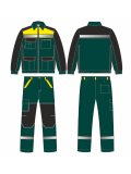 Костюм ProfLineBase-1 (тк.Твил,210) брюки, зеленый/черный/желтый