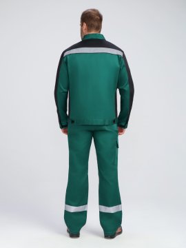 Костюм ProfLineBase-1 (тк.Твил,210) брюки, зеленый/черный/желтый