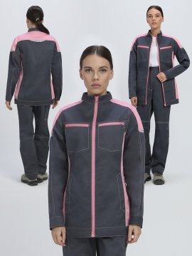 Куртка женская ProfLineSpecialist (тк.Смесовая,240), серый/розовый