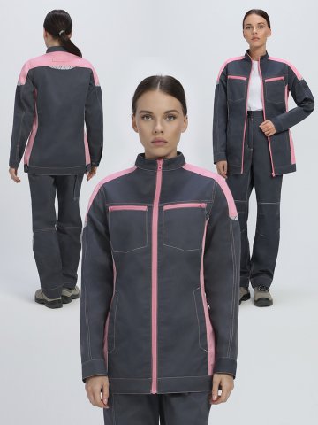 Куртка женская ProfLineSpecialist (тк.Смесовая,240), серый/розовый