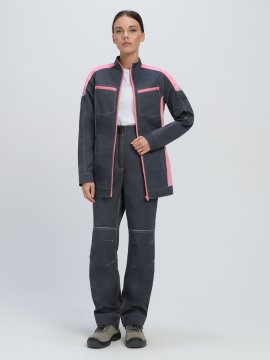 Куртка женская ProfLineSpecialist (тк.Смесовая,240), серый/розовый